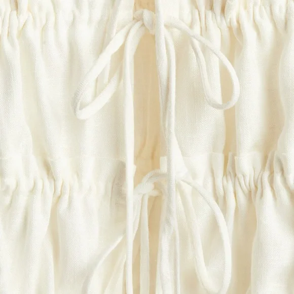 NWT Cream Tie-Front Top - Picture 4 of 8